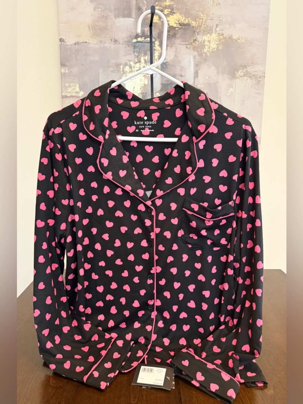 Kate Spade Sleepwear Long-Sleeve Heart Pajama Top